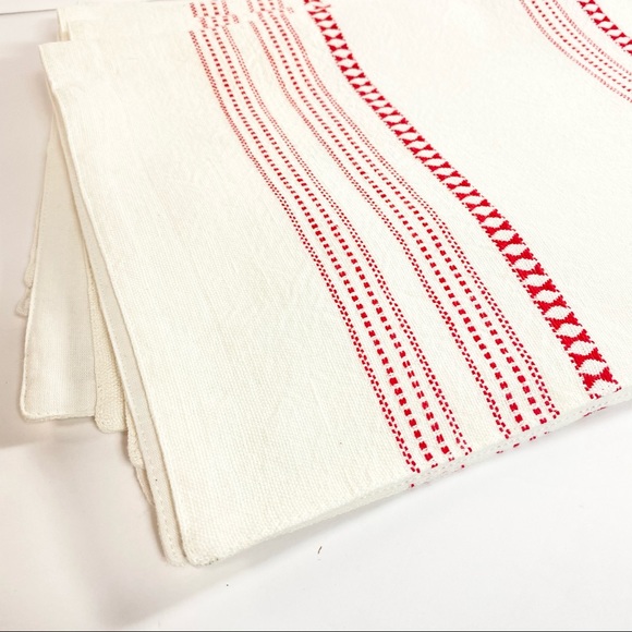 (6) Hearth and Hand Red Embroidered Placemats - Picture 2 of 6